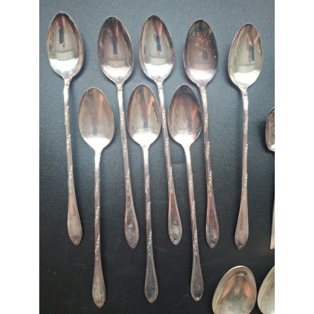 Vintage Lot of 31 Silverplate Spoons New England Silverplate WM Rogers South Sea